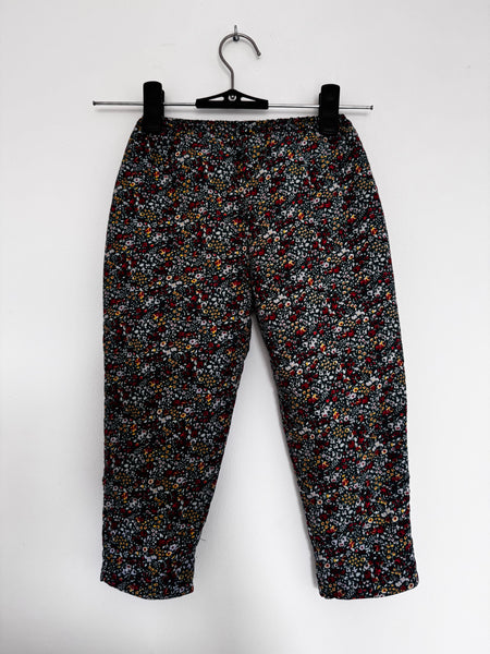 Forest green floral pants - 18-24mnths