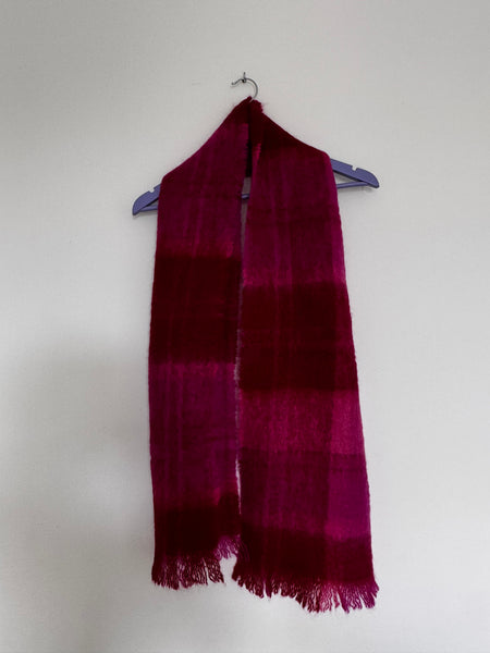 Hot pink fuzzy scarf