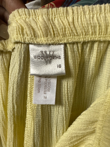 Butter yellow elasticated pants - Size 16