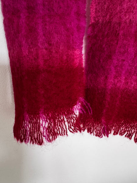 Hot pink fuzzy scarf