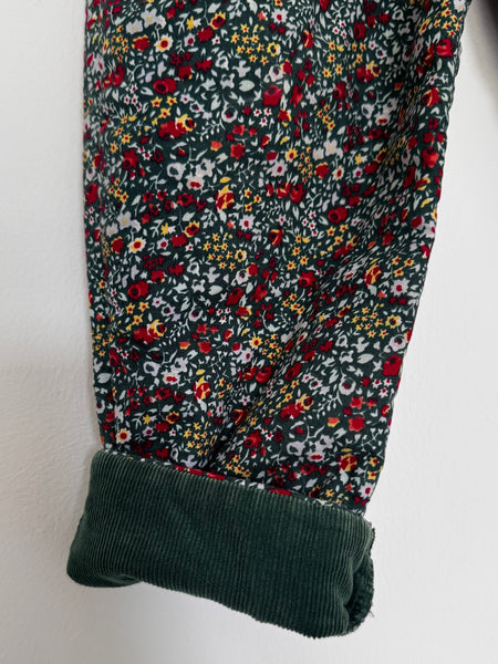 Forest green floral pants - 18-24mnths