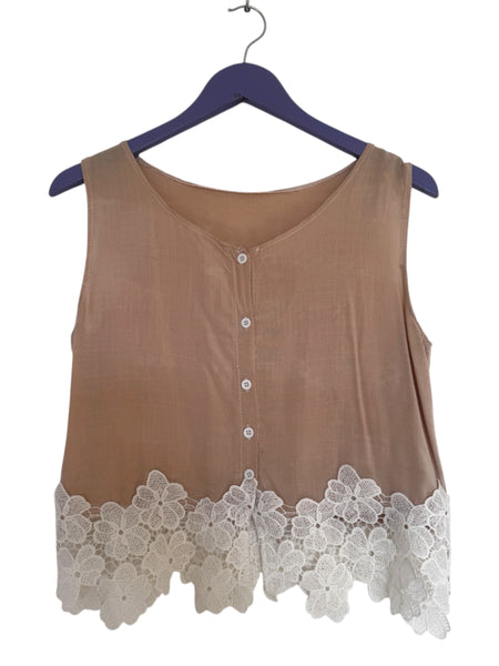Beige lace top - Size Medium