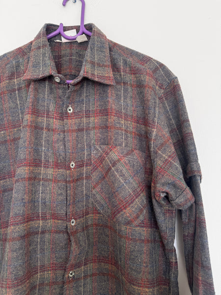 Grey plaid shirt - Size Large
