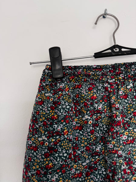 Forest green floral pants - 18-24mnths