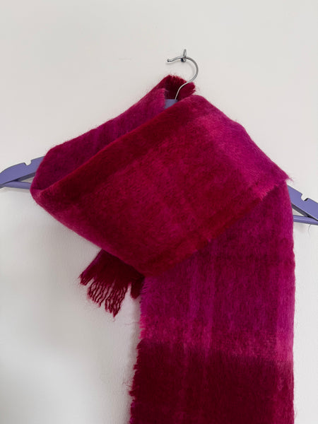 Hot pink fuzzy scarf