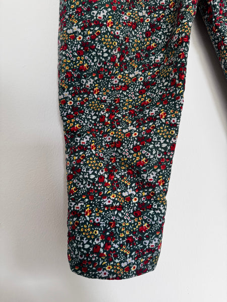 Forest green floral pants - 18-24mnths
