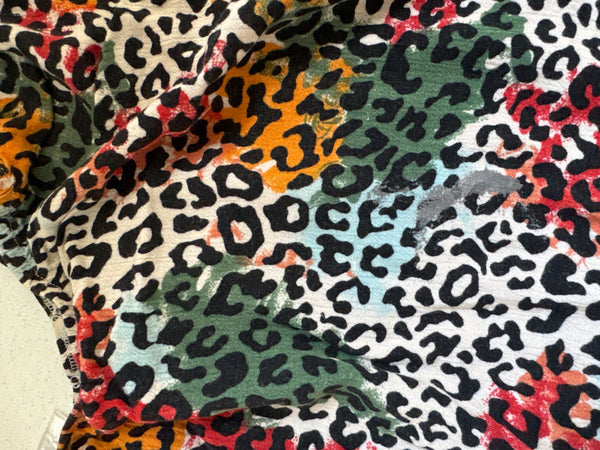 Colour leopard print top - Size Large