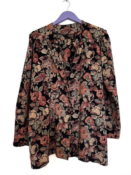 Black floral blouse - Size XXL