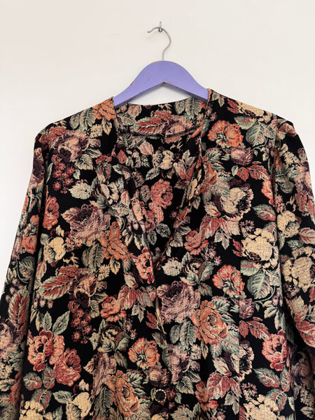 Black floral blouse - Size XXL