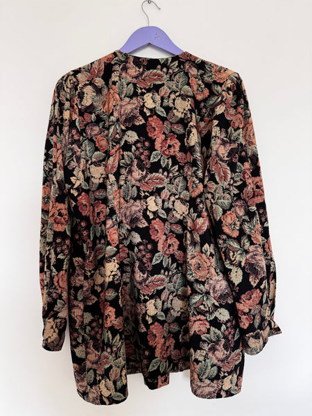 Black floral blouse - Size XXL