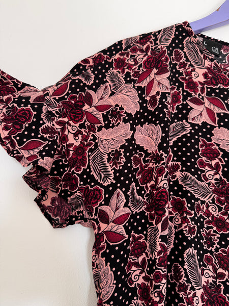 Maroon ruffle top - Size Large