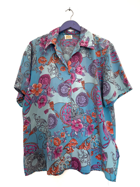 Blue vintage blouse - Size 40