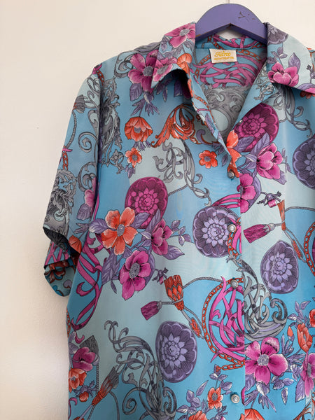 Blue vintage blouse - Size 40