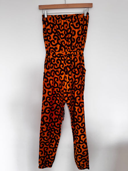 Orange boobtube jumpsuit - Size 30