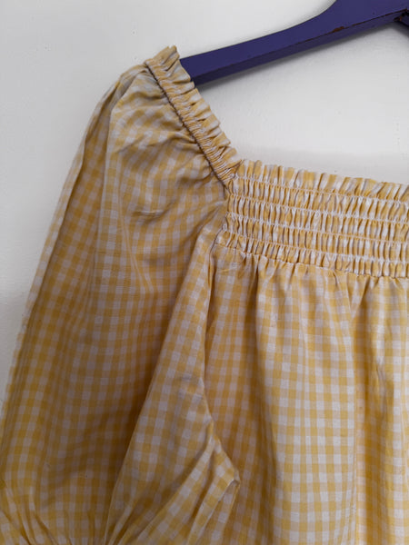 Butter yellow gingham - Size 18