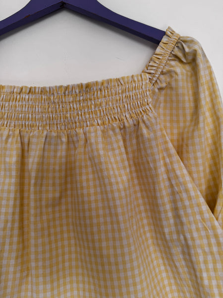 Butter yellow gingham - Size 18