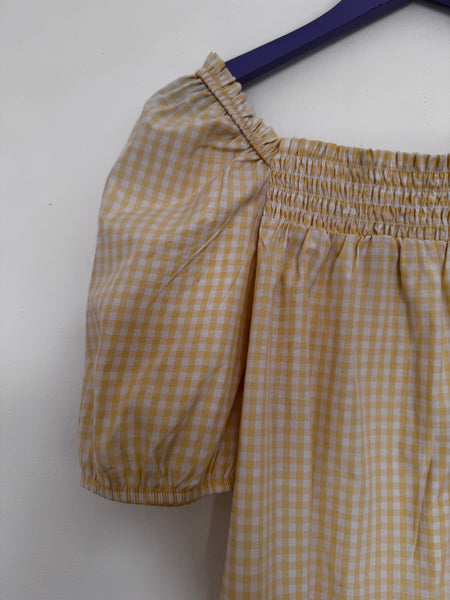 Butter yellow gingham - Size 18
