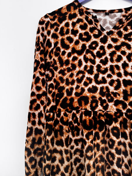 Animal print babydoll dress - Size Large