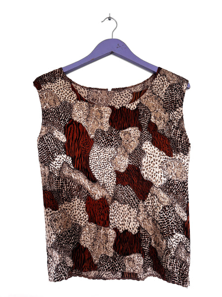 Brown crinkle top - Size Large