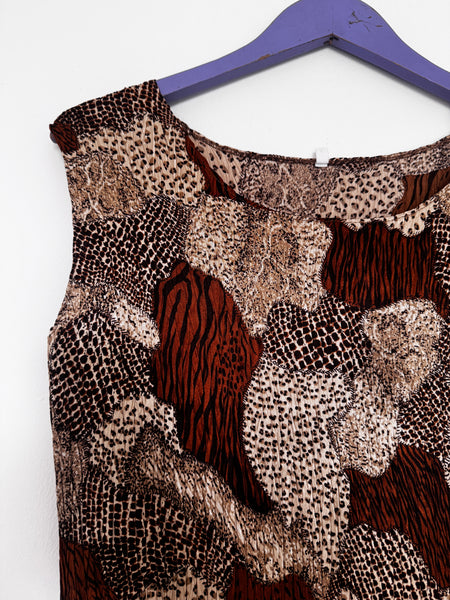 Brown crinkle top - Size Large