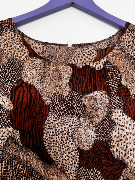 Brown crinkle top - Size Large