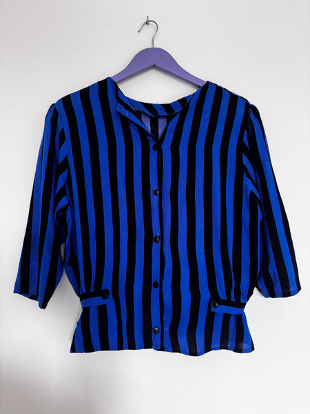 Blue stripy top - Size Large