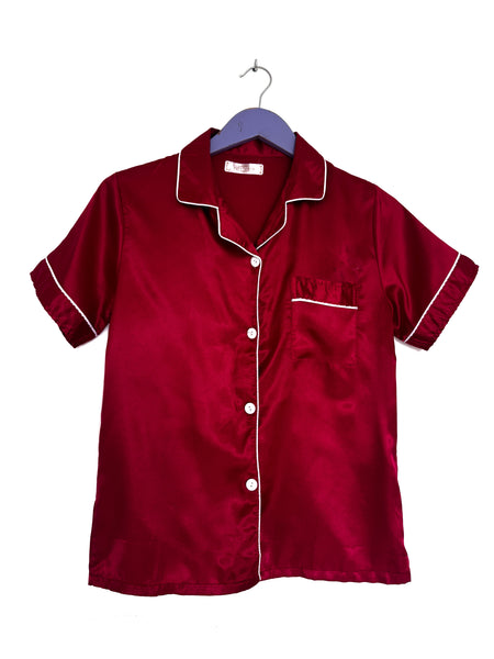 Red satin PJ set - Size XS