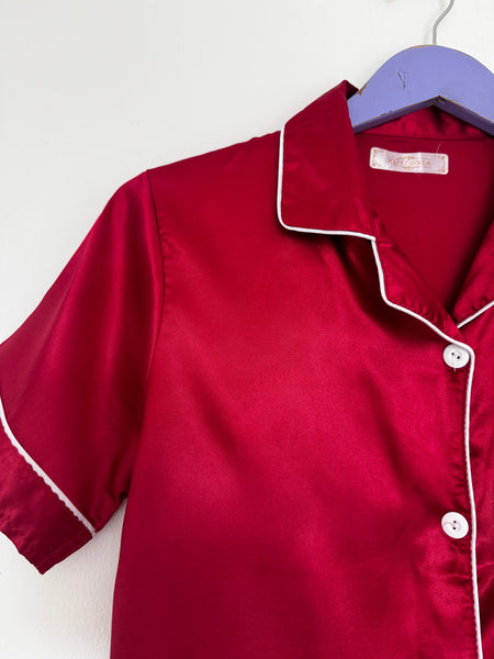 Red satin PJ set - Size XS