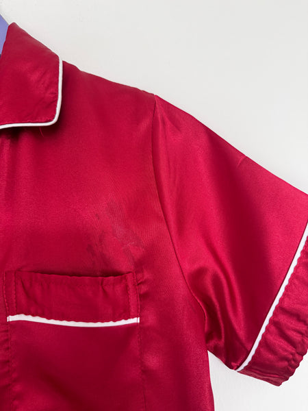 Red satin PJ set - Size XS