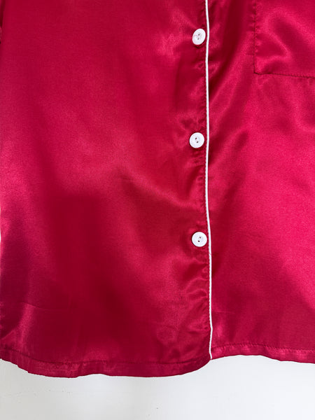 Red satin PJ set - Size XS