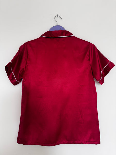 Red satin PJ set - Size XS