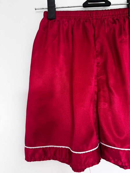 Red satin PJ set - Size XS