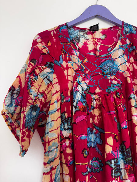 Pink babydoll long top - Size Large