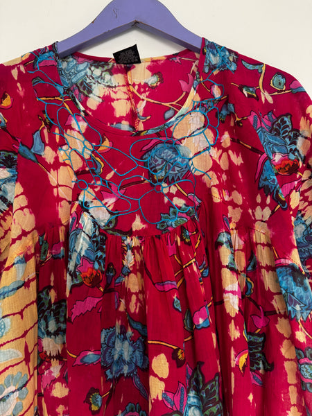 Pink babydoll long top - Size Large