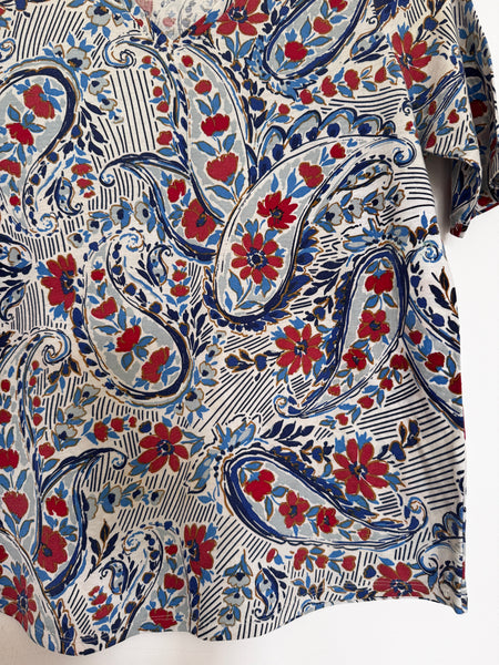 Blue paisley top - Size Small