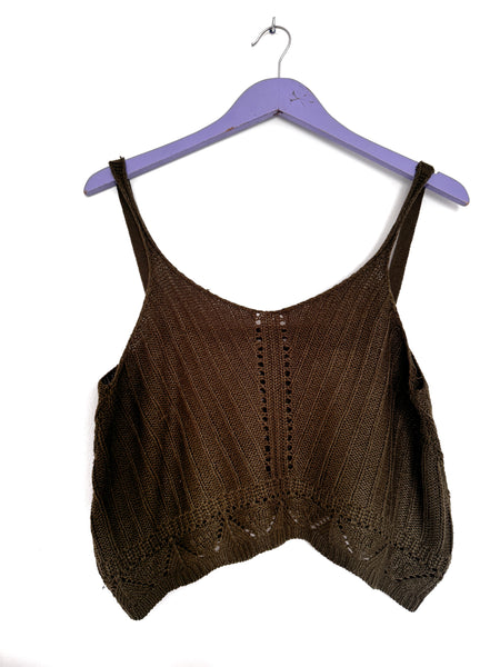 Dark khaki crop top - Size Large