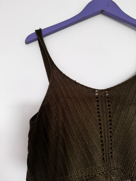 Dark khaki crop top - Size Large