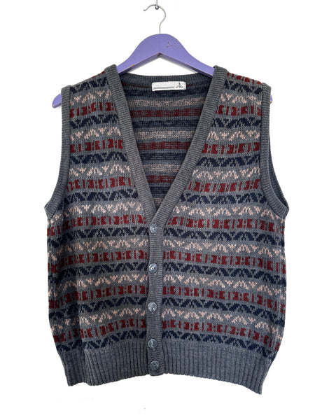 Dark grey grandpa knit - Size Small