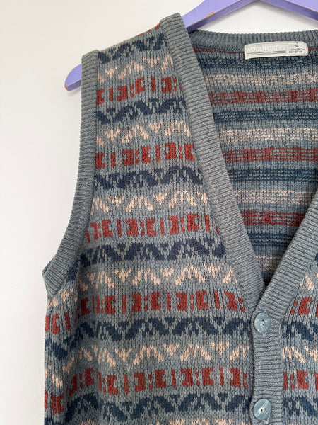 Dark grey grandpa knit - Size Small