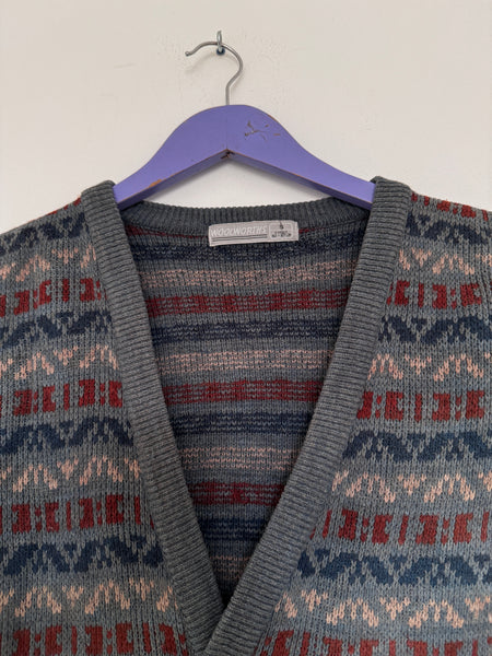 Dark grey grandpa knit - Size Small