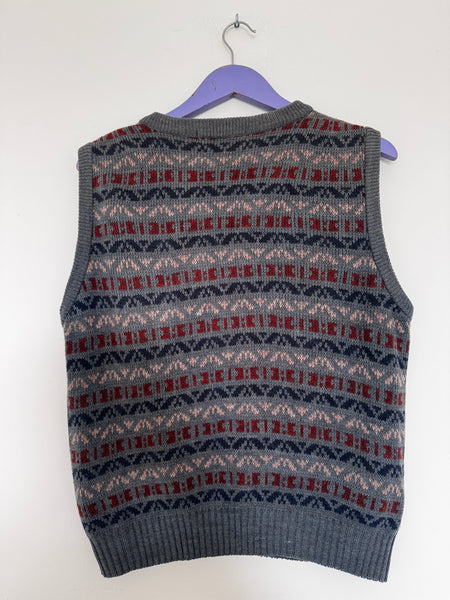 Dark grey grandpa knit - Size Small