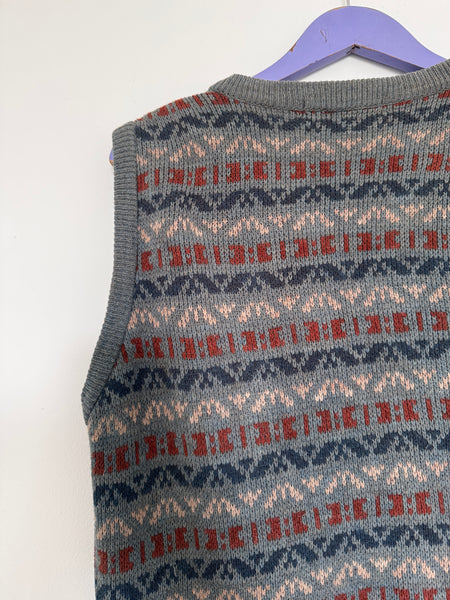 Dark grey grandpa knit - Size Small