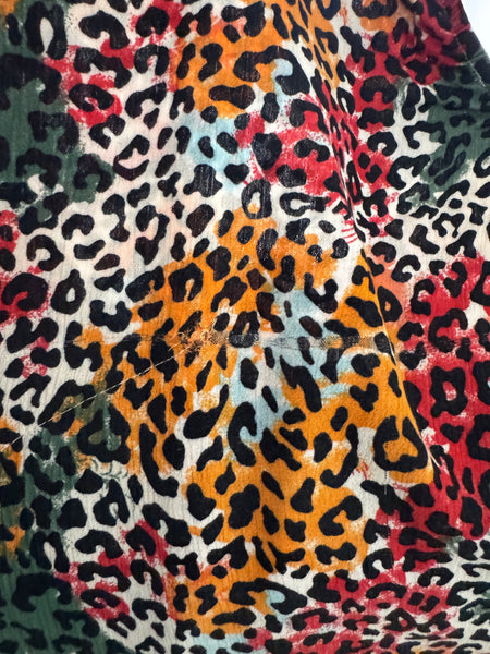Colour leopard print top - Size Large