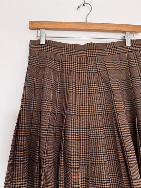 Brown tartan skirt - Size 16
