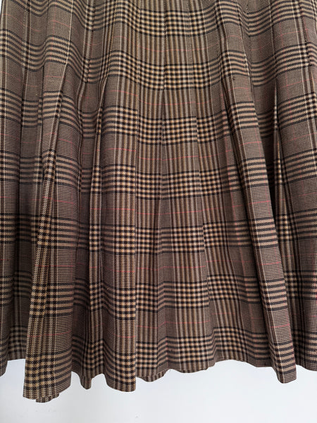 Brown tartan skirt - Size 16