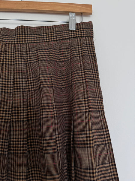 Brown tartan skirt - Size 16