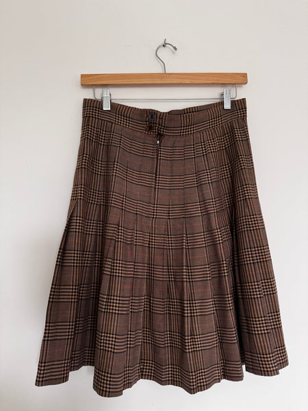 Brown tartan skirt - Size 16