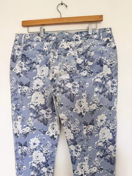 Floral denim pants - Size 16