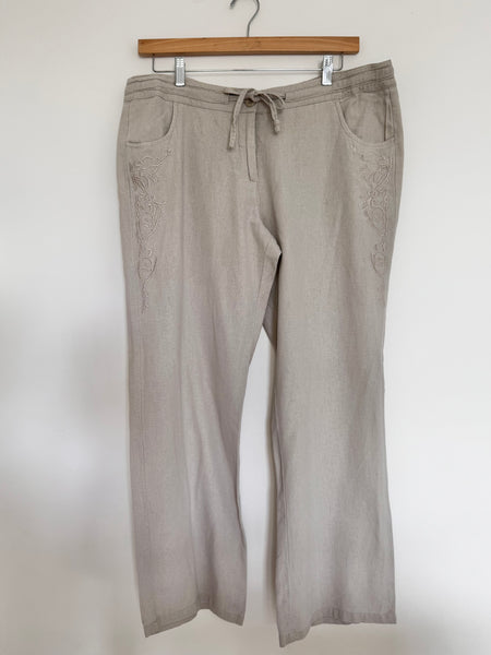 Beige linen pants - Size 16