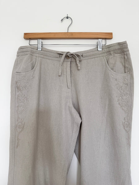 Beige linen pants - Size 16
